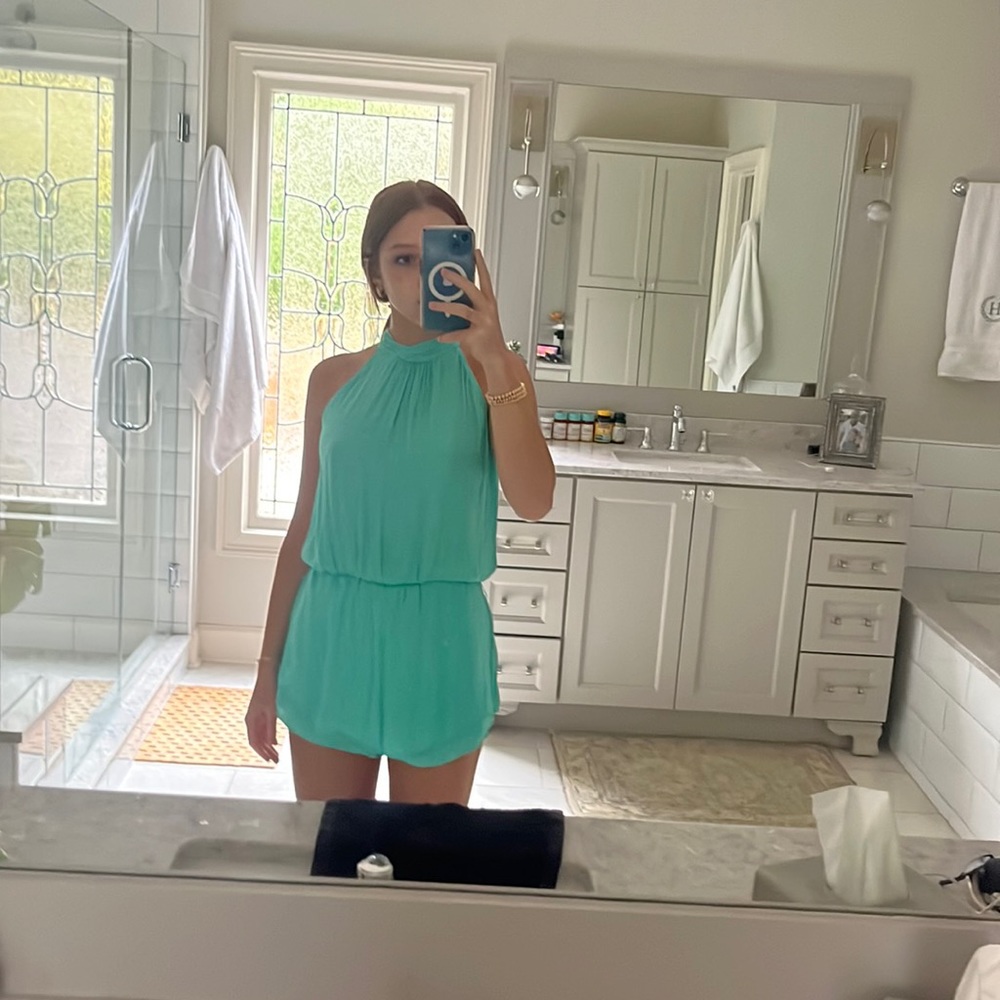 teal romper, worn once xs